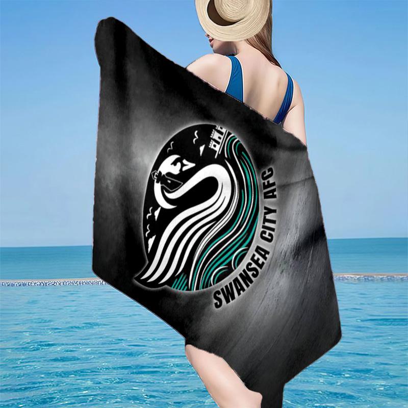 Пляжное полотенце из микрофибры с гербом Swansea City Afc, легкое и быстросохнущее, для летних путешествий, незаменимое для пляжа, бассейна