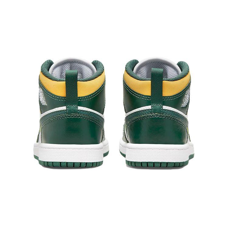 Кроссовки Air Jordan 1 Mid PS Sonics Kids White Noble-Green Pollen 640734-371