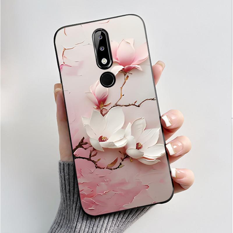 Силиконовый чехол для Nokia X5 X6 5.1 plus 6.1 plus Чехол для телефона Роскошная Мода Бабочки Цветы Мягкий Тонкий Черный Желе Чехол
