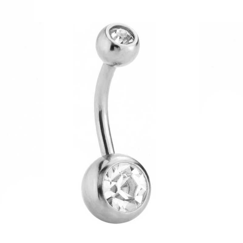 New Fashion Sexy Women Surgical Steel Crystal Navel Belly Button Rings Bar Body Piercing Jewelry