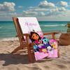 Custom Name Ultra-Soft Beach Towel with Gabby's Dollhouse Theme,Ideal for Pool - Camping, Diving - Perfect Travel Essential, Vibrant Beach Towel.