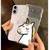 Rainbow Unicorn Frosted Ultra-Thin Instantly Transform 17 Series Phone Case For iPhone17 16 15 14 13ProMax INS Transparent Cover
