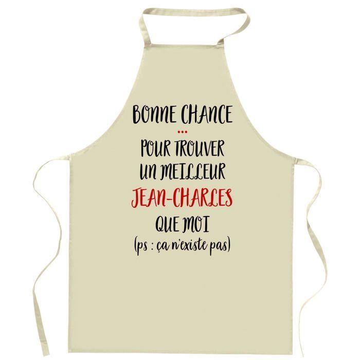 Tablier de cuisine - Jean-Charles Ca n'existe pas - Impression bretonne - Coton résistant - Lavable 40°C