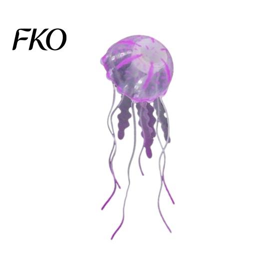 Non-toxic Aquarium Ornament Faux Jellyfish, Soft Silicone Fluorescent Realistic Floating Jellyfish for Saltwater Tanks Safe Fish Tank