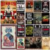 Metal Tin Poster Funny Sport Gym Retro Metal Tin Sign Plaque Poster for Bar Club Wall Gym Room Vintage Wall Plate Pendant