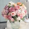 Rose Vases Artificial Flowers Simulated Silk Peony Bouquet  Bridal Accessories