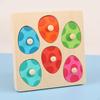 Wooden Peg Puzzles Baby Dinosaur Puzzle Egg Montessori Dual Layered Match for 1 2 3