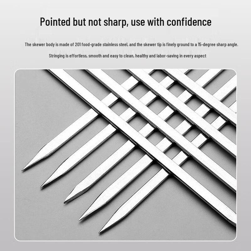 Плоские шашлычные шампуры Diruien из нержавеющей стали 201