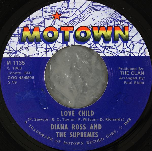 7-дюймовая пластинка SUPREMES - Love Child / Will This Be The Day M1135 Motown 1968 США Соул/Фанк Б/У