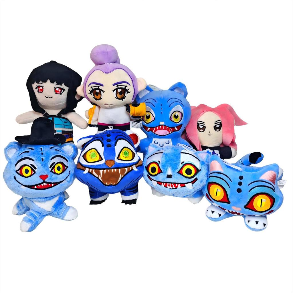 Scary Cute Blue Monster Cat Plush Toy Custom Stuffed Animal Decoration 10cm Plush Keychain
