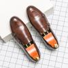 Fashion 2025 Spring Brand New Comfortable Monk Shoes Men's Business Breathable Casual Leather Shoes Double Buckle Groom Wedding Shoes