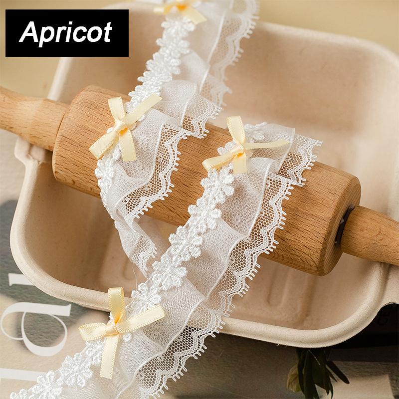 1 ярд Кружевные края Ручная работа Двухслойное кружево Аксессуары для одежды Кружево с бантом-бабочкой Милая DIY Лента Отделка Лента 3,8 см шириной