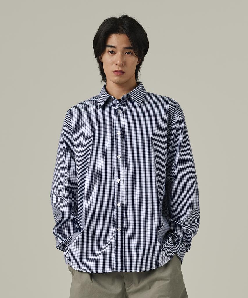 ANALOG MOOD Plaid Overfit Check Shirt (Navy)
