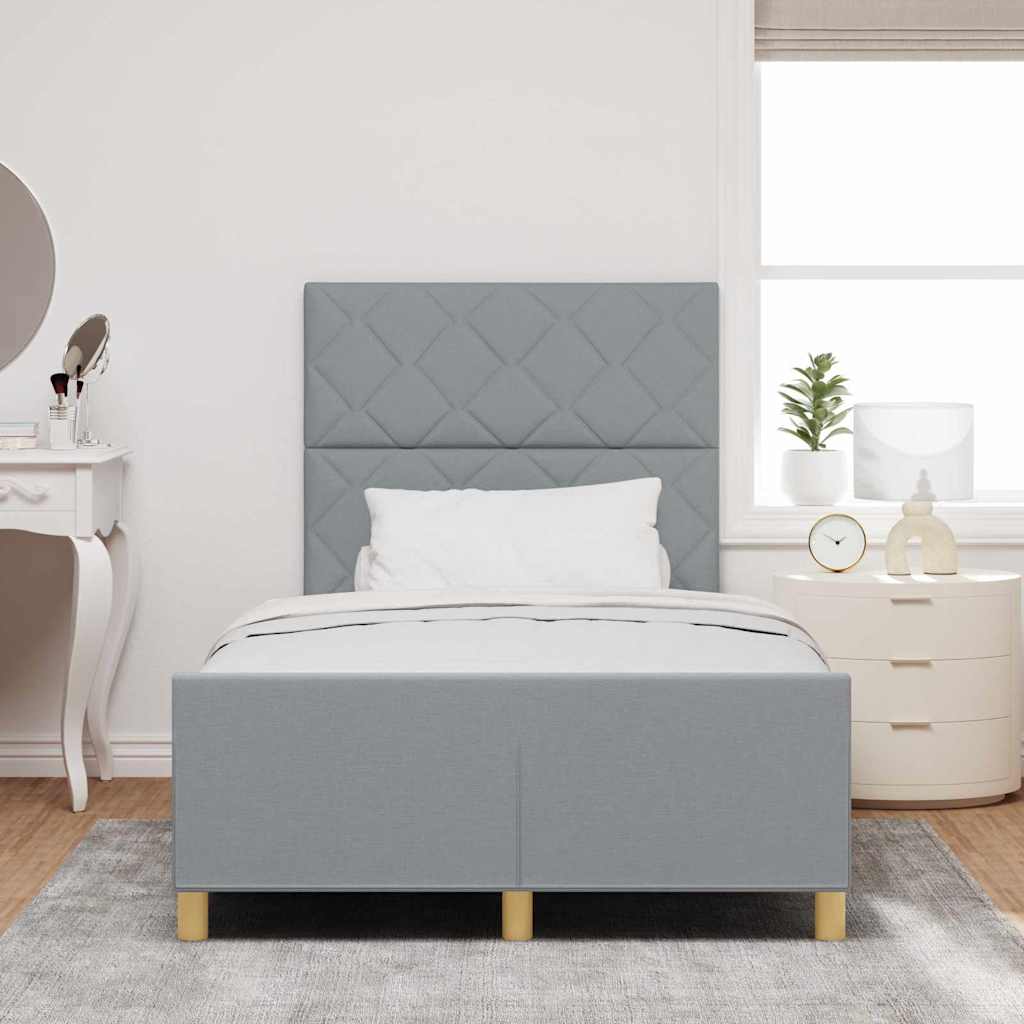 Bed Frame with Headboard Light Grey 120 x 200 cm Fabric