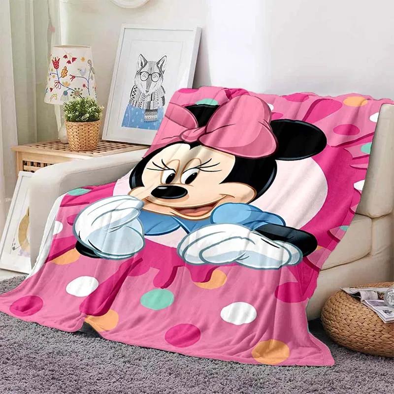 Теплый Мягкий Милый Плед Минни Пушистый Детский и Взрослый Плюшевый Чехол-Плед для Дивана Кровати