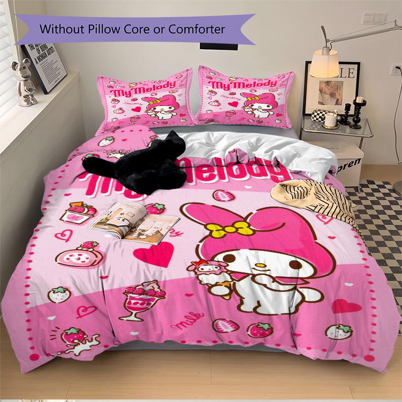Melody Sweet Treats Print 3Pcs Bedding Setduvet Cover With 2 Bedropillowcase Home Birthday Gift