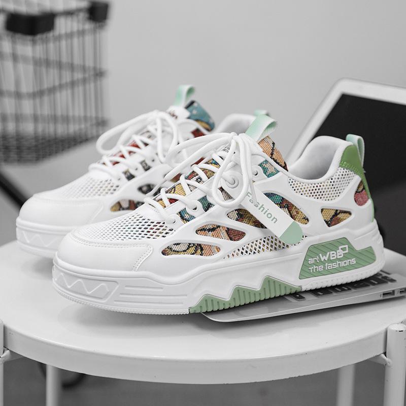 Мужская обувь Сетчатый дизайн Мужские кеды Бренд Tide Спорт и отдых Маленькие белые кеды Tide