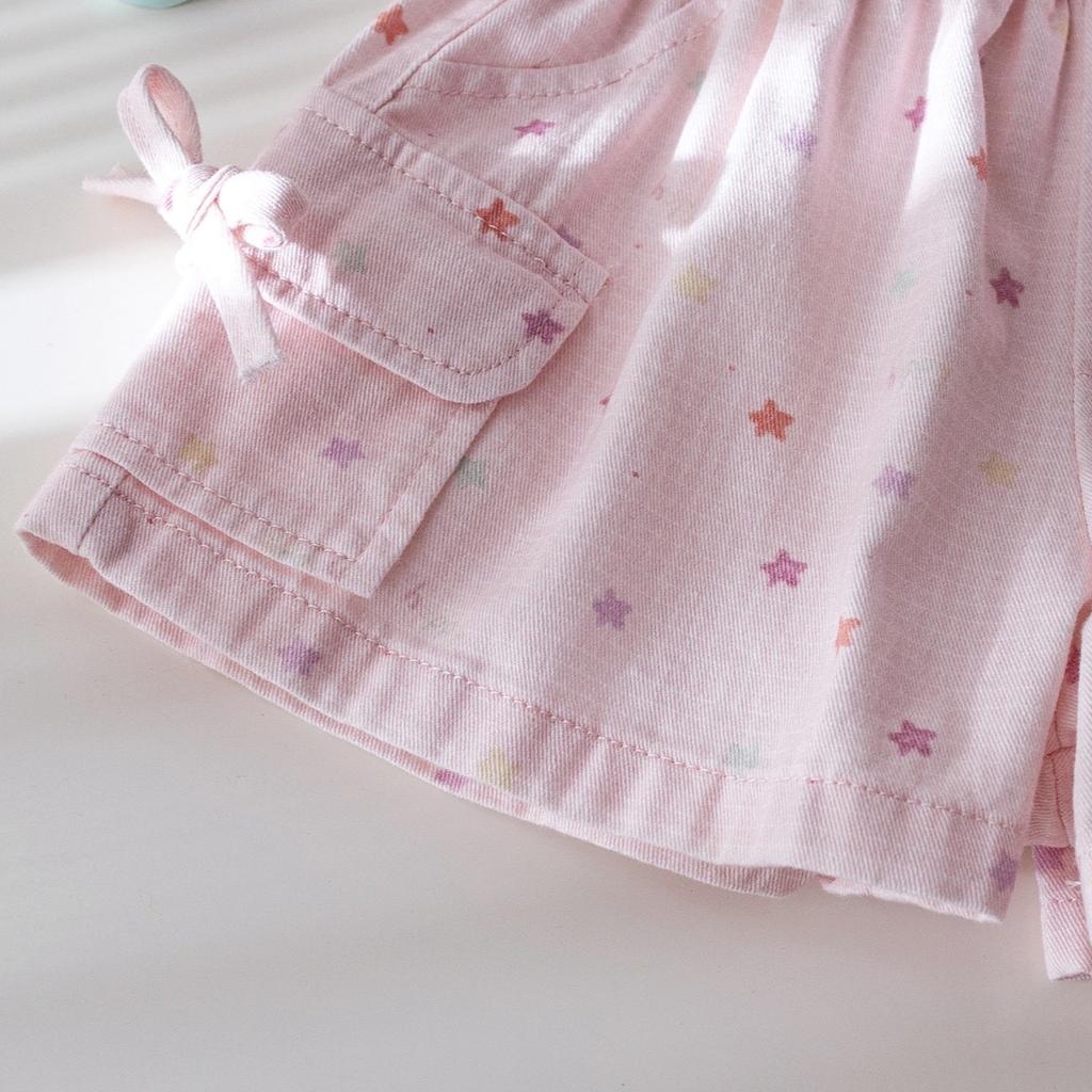 Летние шорты Корейские повседневные шорты для девочек с принтом банта и звезды Летняя одежда Детские шорты