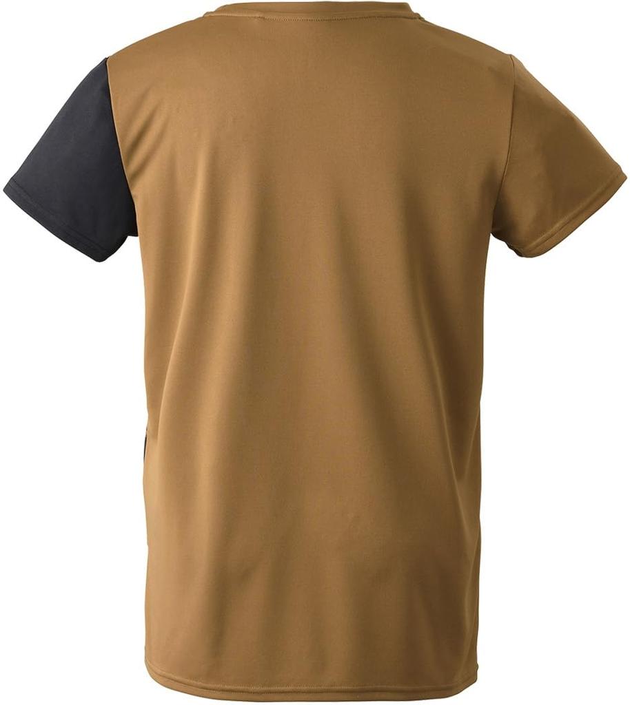 Футболка Dunlop Tennis Wear Badminton с коротким рукавом, впитывающая воду, быстросохнущая, с защитой от ультрафиолета DAP1463W 2024FW, коричневая, M [DUNLOP], женская