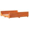 Solid Wood Bed without Mattress Wax Brown 200x200 cm Pine Wood