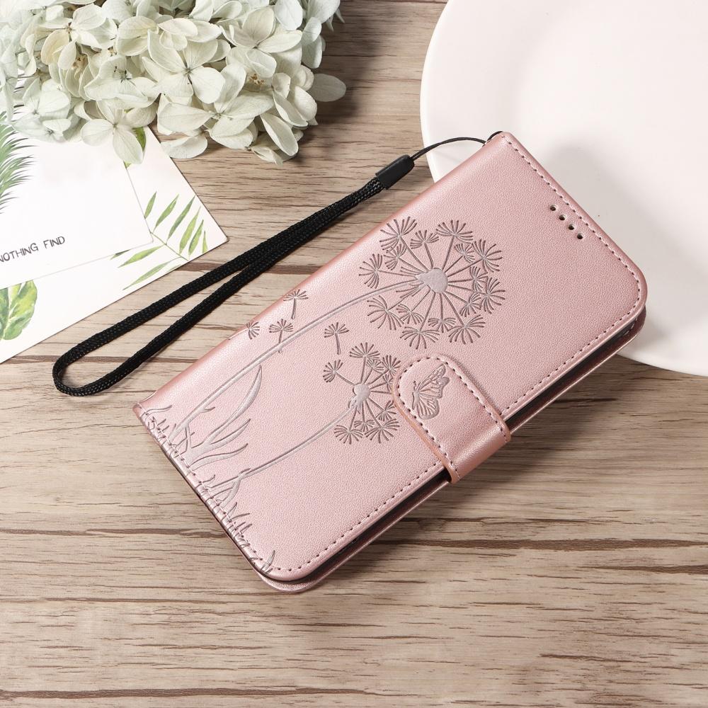Кожаный чехол для телефона Funda iPhone 17 16 15 14 13 12 11 Pro Max 16 15 14 Plus Mini 17 Air 16E Чехлы Кошелек Одуванчик Флип-чехол