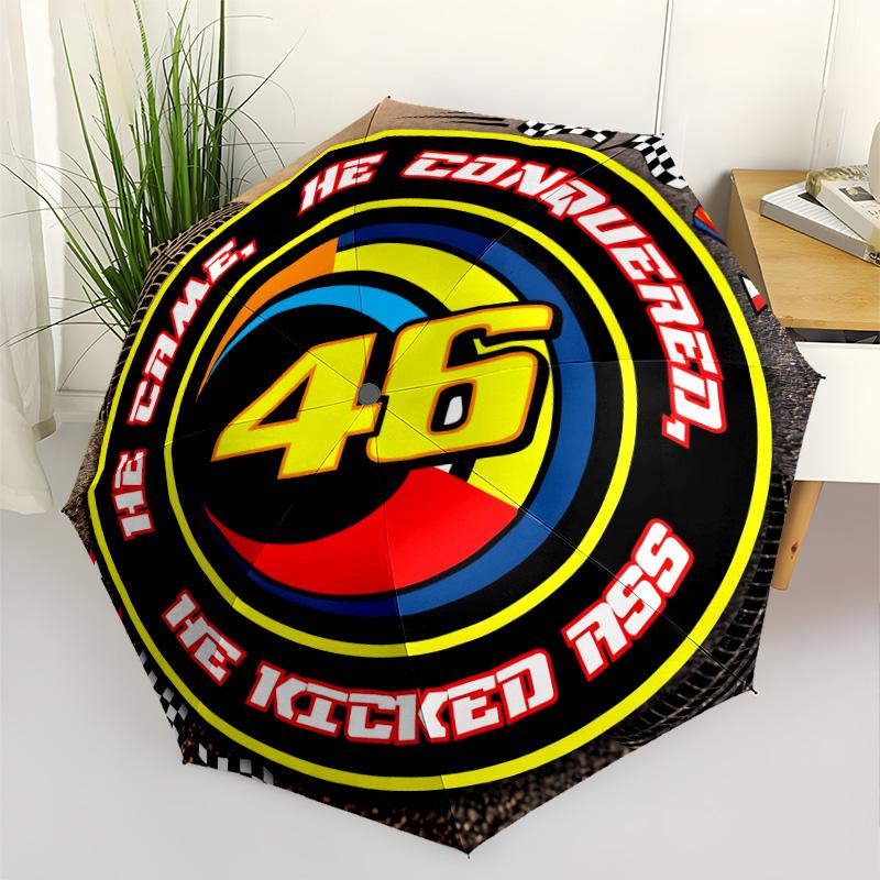 Victory Celebration Number 46 Automatic Umbrella Folding Umbrella with 8 Ribs Compact Design Travel Essential Fashionable Accessory Wedding Party Gift
