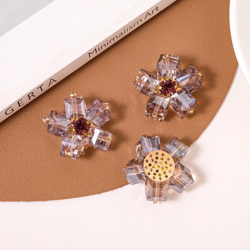 Ручная вышивка корейских тканевых нашивок-цветов со стразами для DIY-аксессуаров