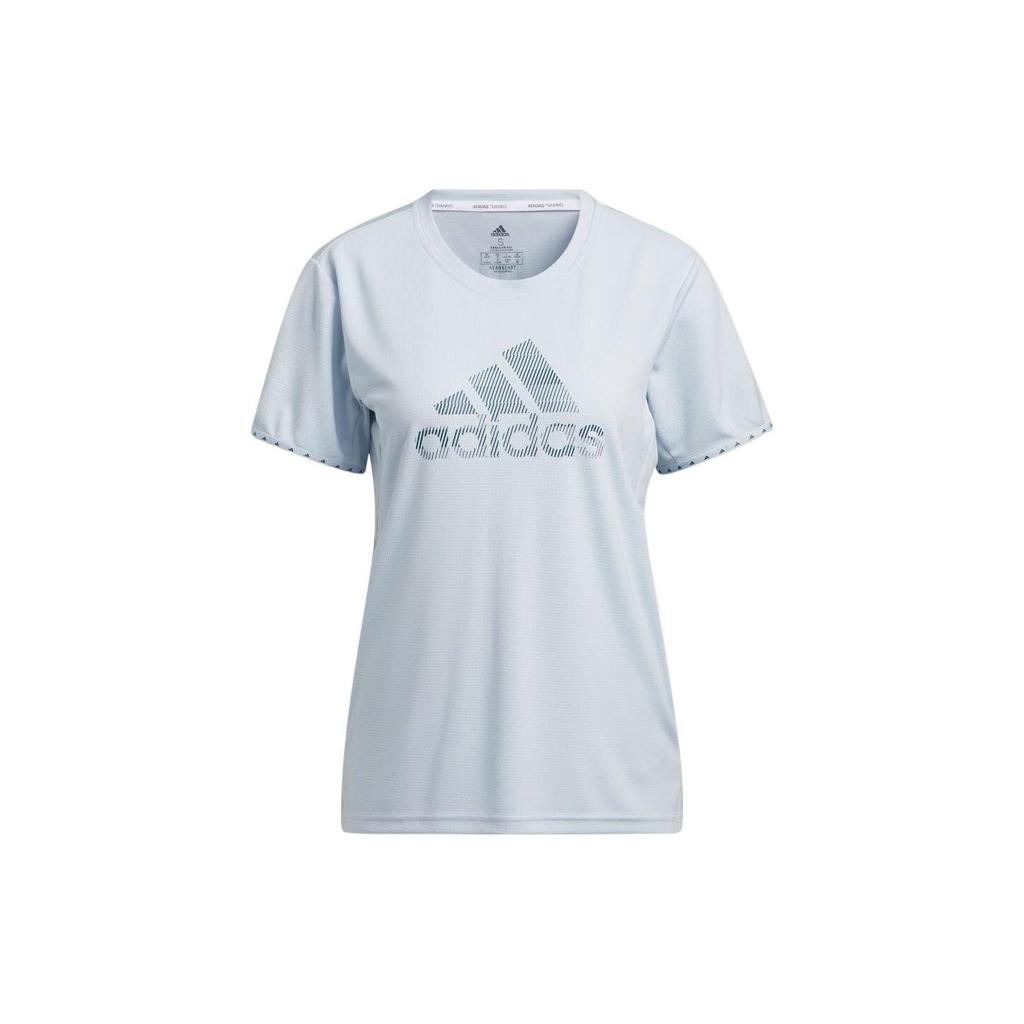 Adidas T Shirts Women's White Crew Neck Moderate Straight Fit GQ9413
