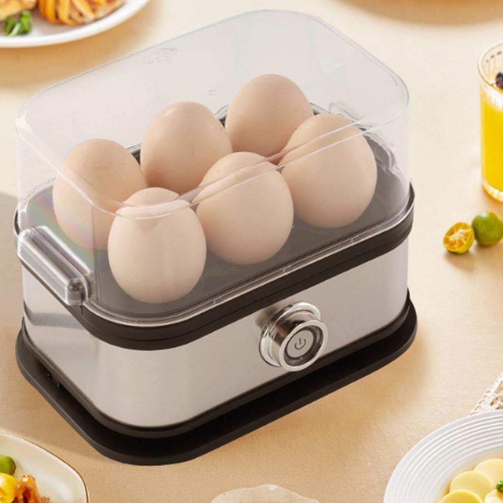 Яйцеварка 200 Вт Вместимость 6 яиц Нержавеющая сталь Портативная Умная Машина для приготовления вареных яиц для дома, общежития