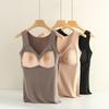 Women's German Velvet One-Piece Warm Vest Top with Built-in Bra for Autumn and Winter
