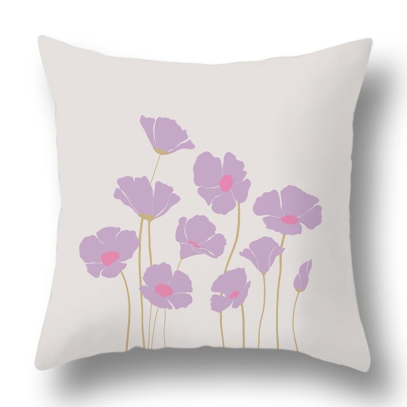 Фиолетовая наволочка с живыми цветами, для дома, дивана, прикроватная, для офиса, девчачье-розовая наволочка
