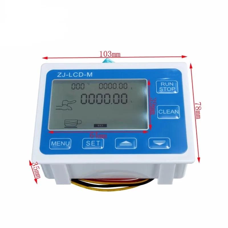 Digital Water Flow Meter Hall Flow Sensor Flow Device Indicator Counter Thermometer Display Quantitative Controller 0.1-9999L