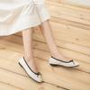 Модные женские туфли-лодочки из кожи с квадратным бантом, дышащие, удобные балетки для женщин, модные туфли без застежек на неглубоких каблуках для офиса