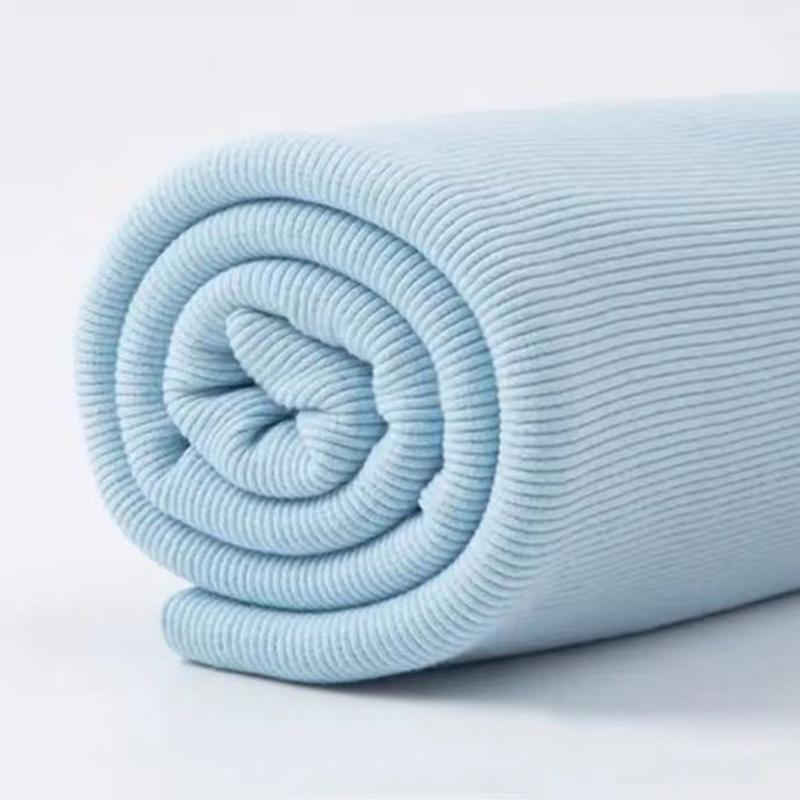 20x120cm Plain Knitted Rib Trims Fabric Baseball Clothes Knitted Rib Cuff Stretchy Fabric Uniforms Solid DIY Cuff 1PC