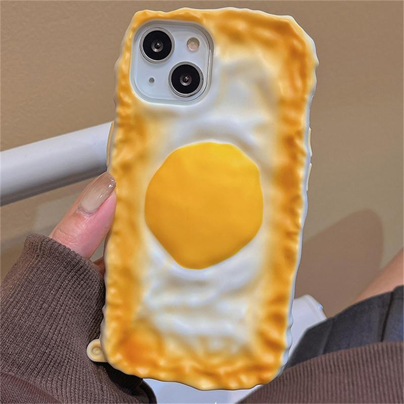 Корейский милый силиконовый чехол с 3d яйцами-пашот для Iphone 14 13 12 11 Pro Max, милый забавный противоударный мягкий чехол с рисунком из мультфильма