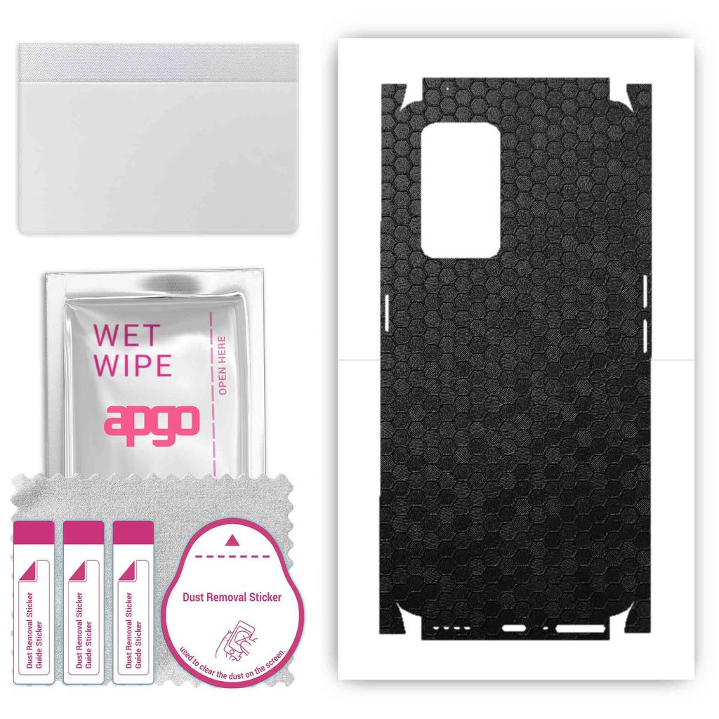 apgo Protective Skin Sticker for the Back+sides Compatible with Realme GT Neo2, Full Wrap Film, Foil, Vinyl - Pattern Black Honeycomb