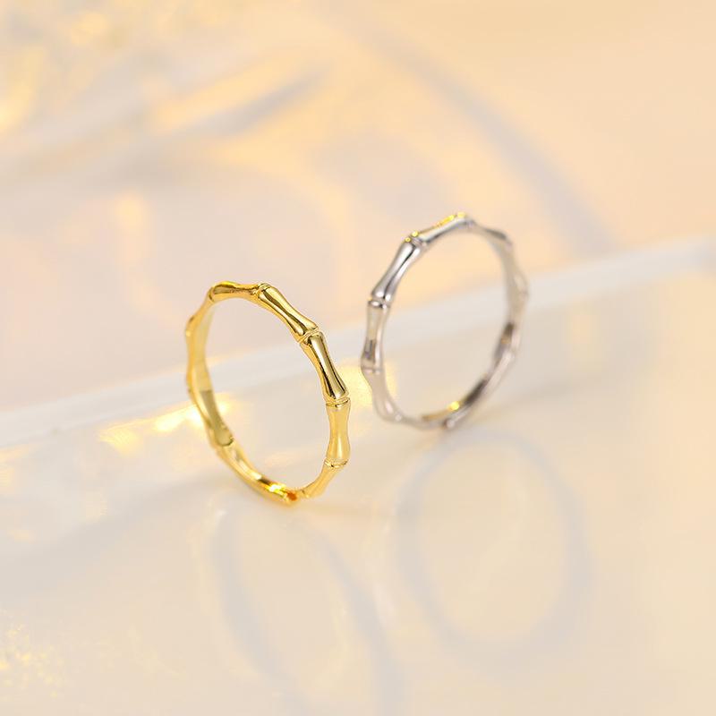 Кольца для пар Banyan Tree S925 Silver Small Bamboo - корейский сладкий стиль для мужчин и женщин