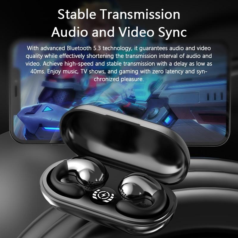 Настоящие беспроводные наушники Bluetooth 5.3 с зажимом для ушей, наушники с шумоподавлением, наушники для бега, спорта, бизнеса, громкой связи, гарнитуры для звонков