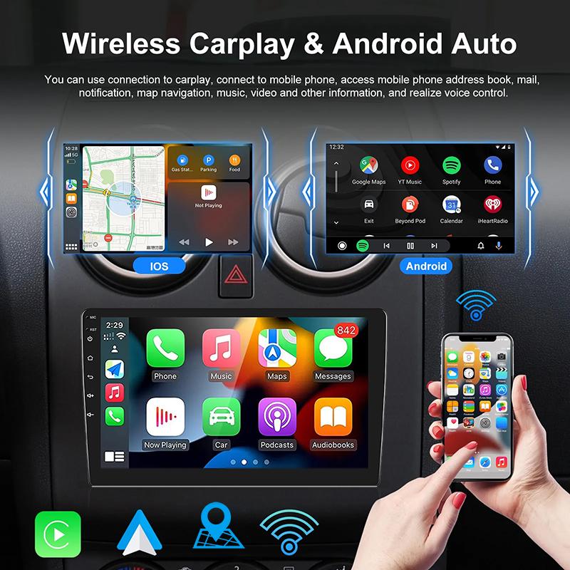 Android13 7 9 10 Inch Car Radio GPS 2 Din Radio Stereo Receiver Player 64G Multimedia Player Wireless CarPlay Android Auto Gift
