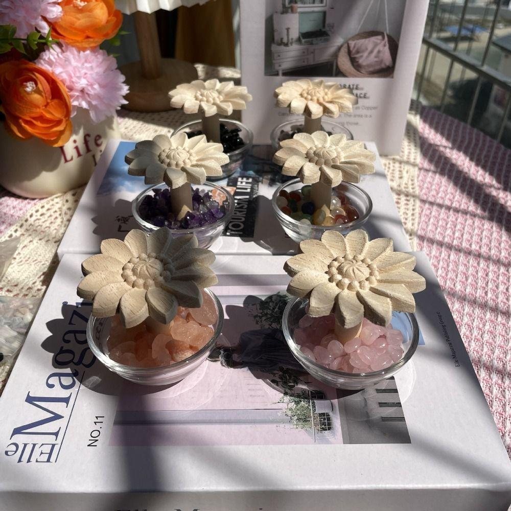 DIY Flower Shape Aromatherapy Diffuser Refillable Essential Oils Containers  Room