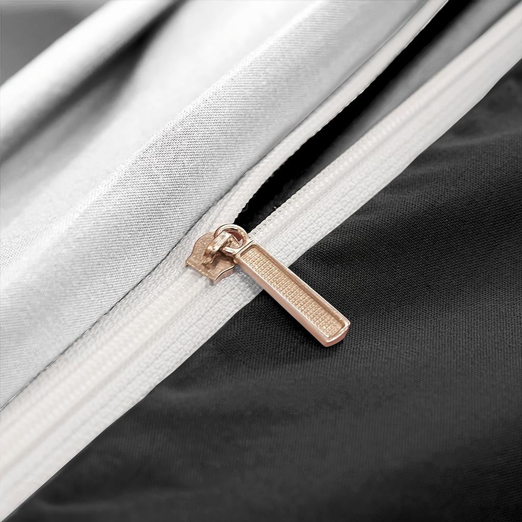 Роскошный черно-золотой цветочный комплект пододеяльника, полиэстер, легкое всесезонное постельное белье с застежкой-молнией, цифровая печать