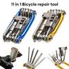 11 In 1 Bicycle Repair Tool Kit Mountain Bike Wrench Screwdriver Chain Hex Spoke Multifunction Bicycle Repair Set Cycling Tool