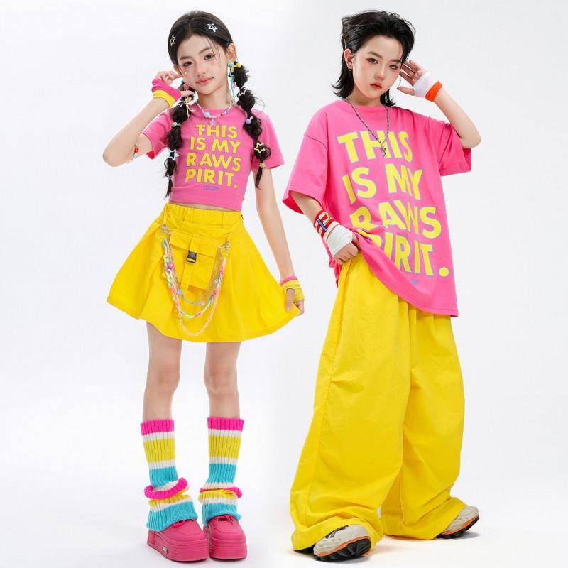 Kids Hip Hop Dance Outfit Set Girls Boys Street Performance Cool Style