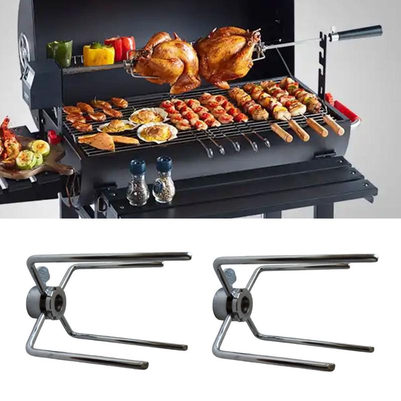 Pack Of 2 Rusts Resistant BBQ Skewers Set For Perfectly Cooked Meats And Vegetables Stainless Steel BBQ Roasting Fork