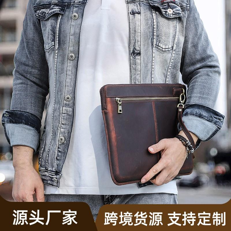 Genuine Leather Laptop Sleeve MacBook Pro 14 Inch Air Hand Stitched Carrying Case