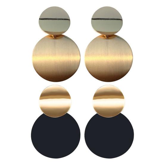 1 пара сережек-гвоздиков с геометрическим рисунком, блестящий металл, маленький, большой, круглый лист, изящный, минималистичный, гипоаллергенный