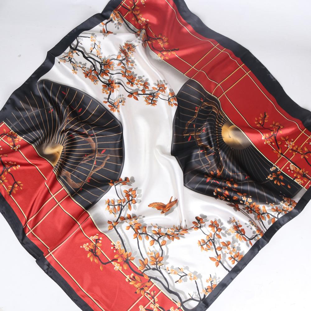 Высококачественные роскошные шелковые шарфы, повязка на голову, шарфы, шейный шарф для женщин, шелковый шарф с цепочкой, женская декоративная шаль