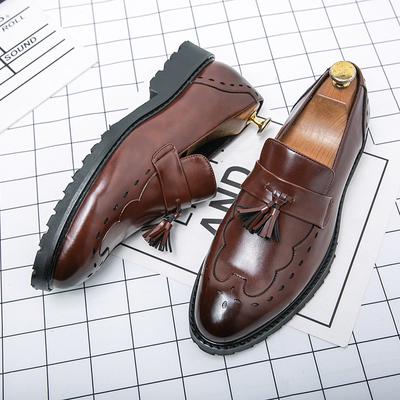 Модные мужские туфли WAERTA, кожаные, винтажные, деловые, оксфорды, плоская подошва, мужская обувь, весенние, с кисточками, лоферы, мужская обувь