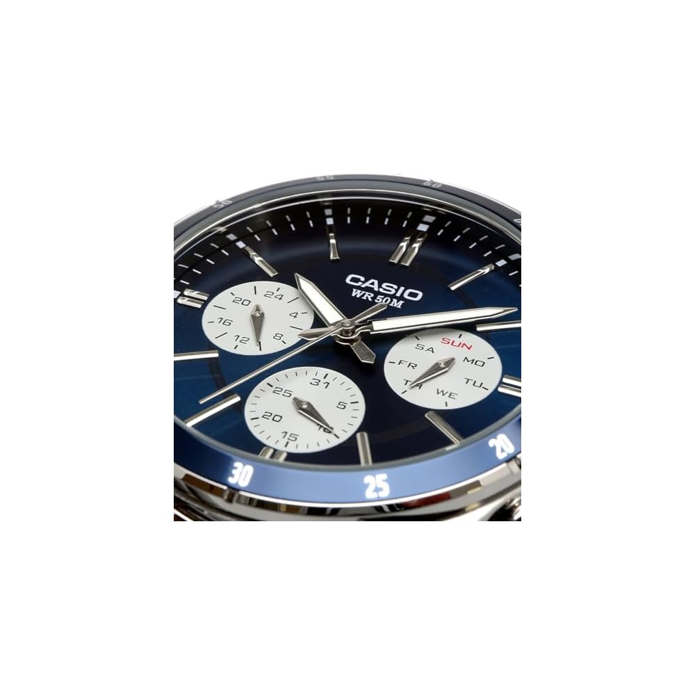 Casio Standard Quartz Men's Watch MTP-1374D-2A3V 24-Hour Display Blue Overseas Model
