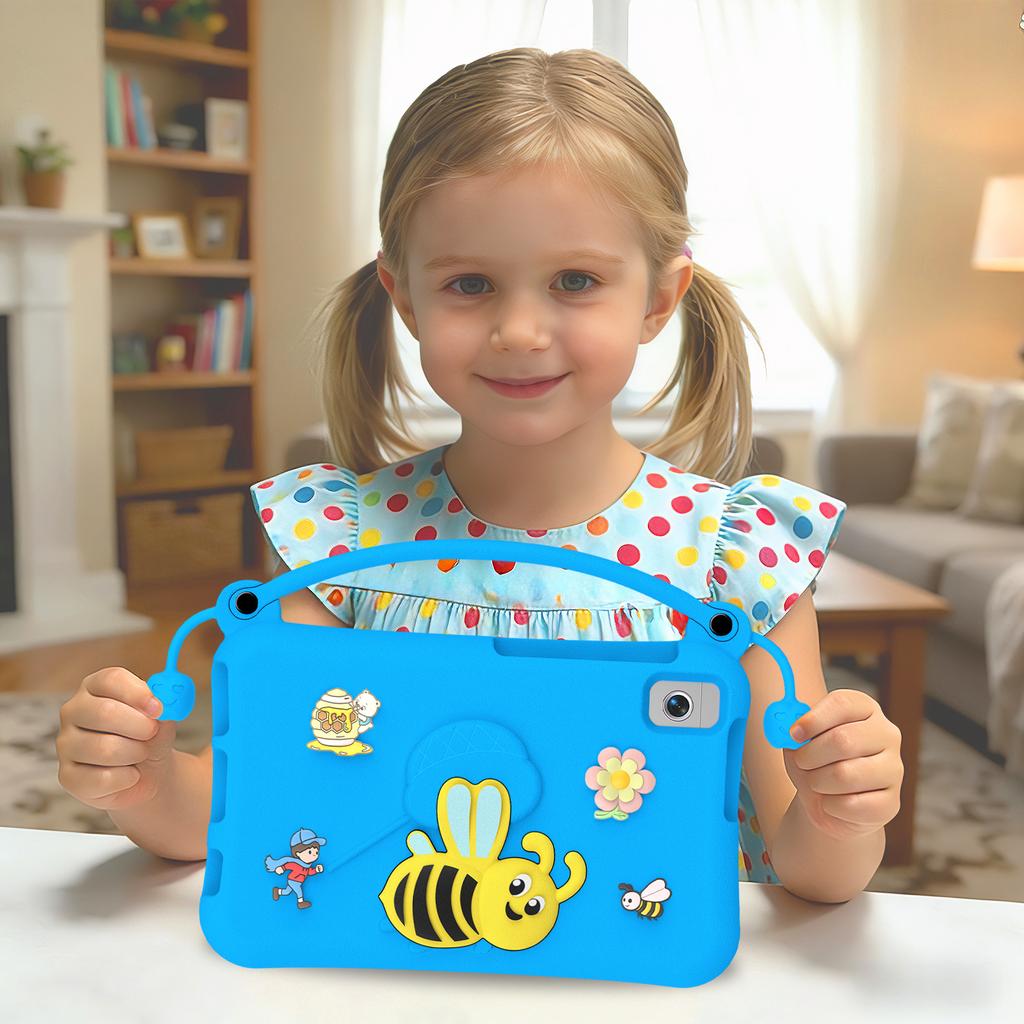 EVA Case For Samsung Galaxy Tab A11 / A9 / A7 Lite 8.7-inch / A 8.0 (2019) / Lenovo Tab K9 Bee Style Kickstand Tablet Cover with Carry Handle